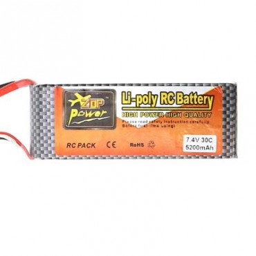 BATERIA DE LIPO 2S 7.4V 5200MAH 30 / 40C COM CONECTOR DEANS ZOP POWER ZP2S520030C